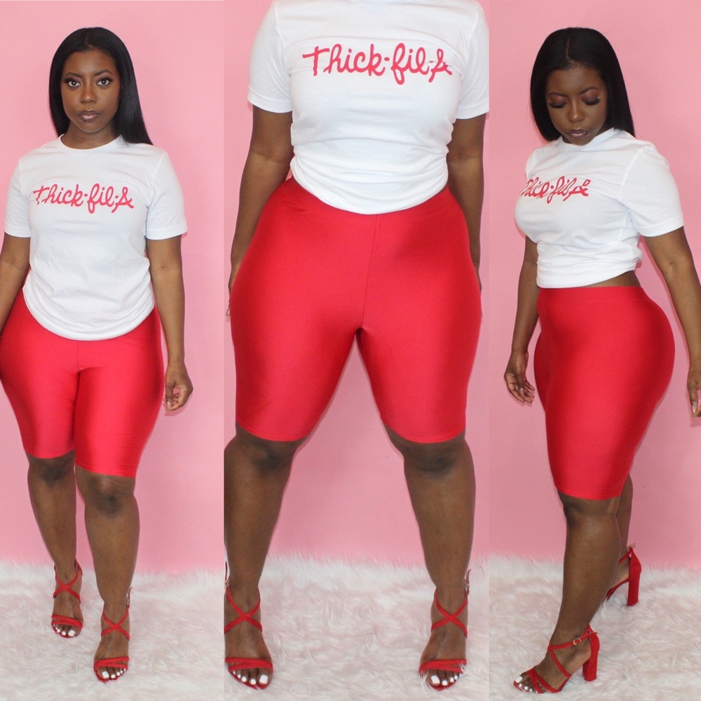 Red Biker Shorts